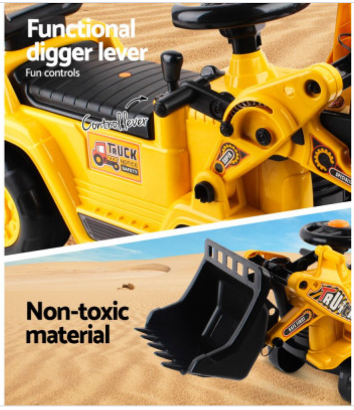 Keezi Ride On Car Toys Kids Excavator Bulldozer Sandpit Digger Car Pretend Play