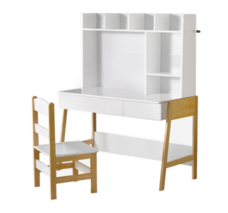 Keezi 2PCS Kids Table and Chairs Set Study Activity Toys Storage Desk Drawer
