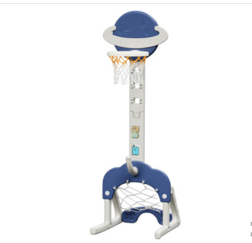 Keezi Kids Basketball Hoop Stand Adjustable 5-in-1 Sports Center Toys Set Red,blue and yellow