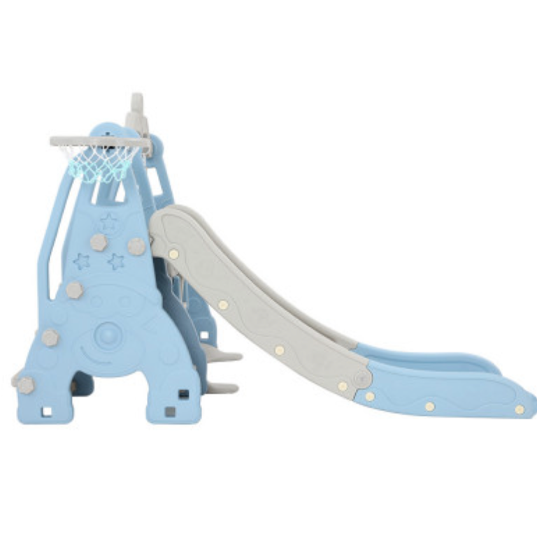 Keezi Kids Slide Swing Set Basketball Hoop Outdoor Playground Toys 170cm Blue and pink