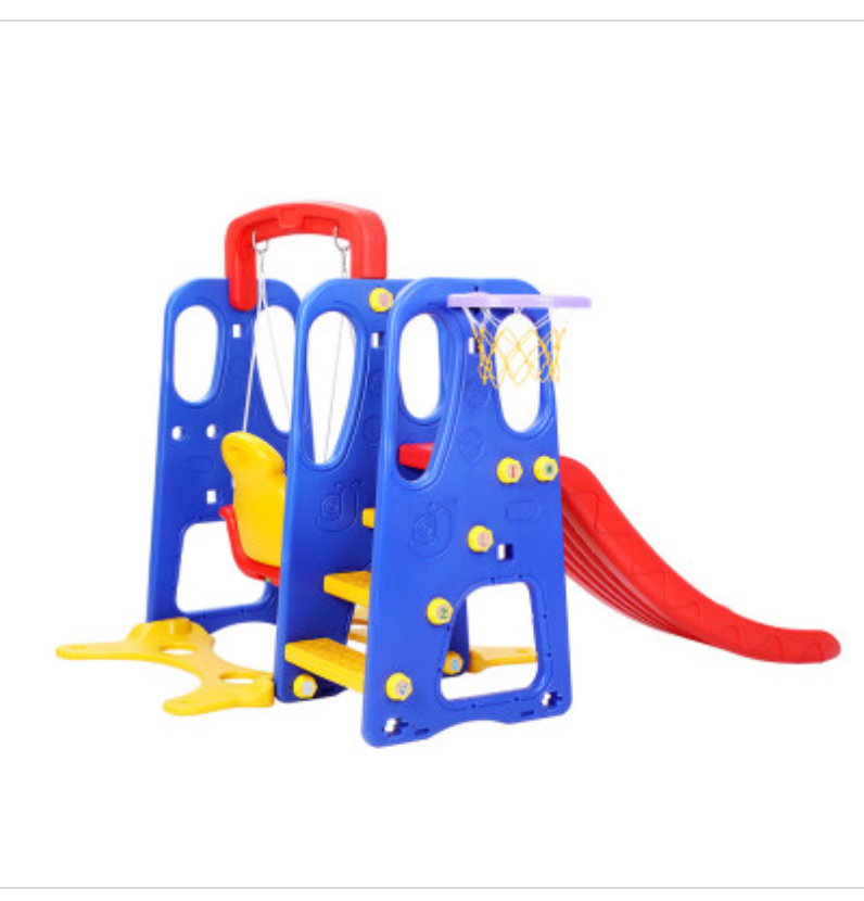 Keezi Kids Slide Swing Set Basketball Hoop Outdoor Playground Toys 120cm Blue