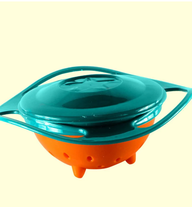 Universal Baby Feeding Bowl Gyro Bowl 360 Degree Rotation Spill Resistant Feeding Dishes for Baby Training Children Spill-Proof