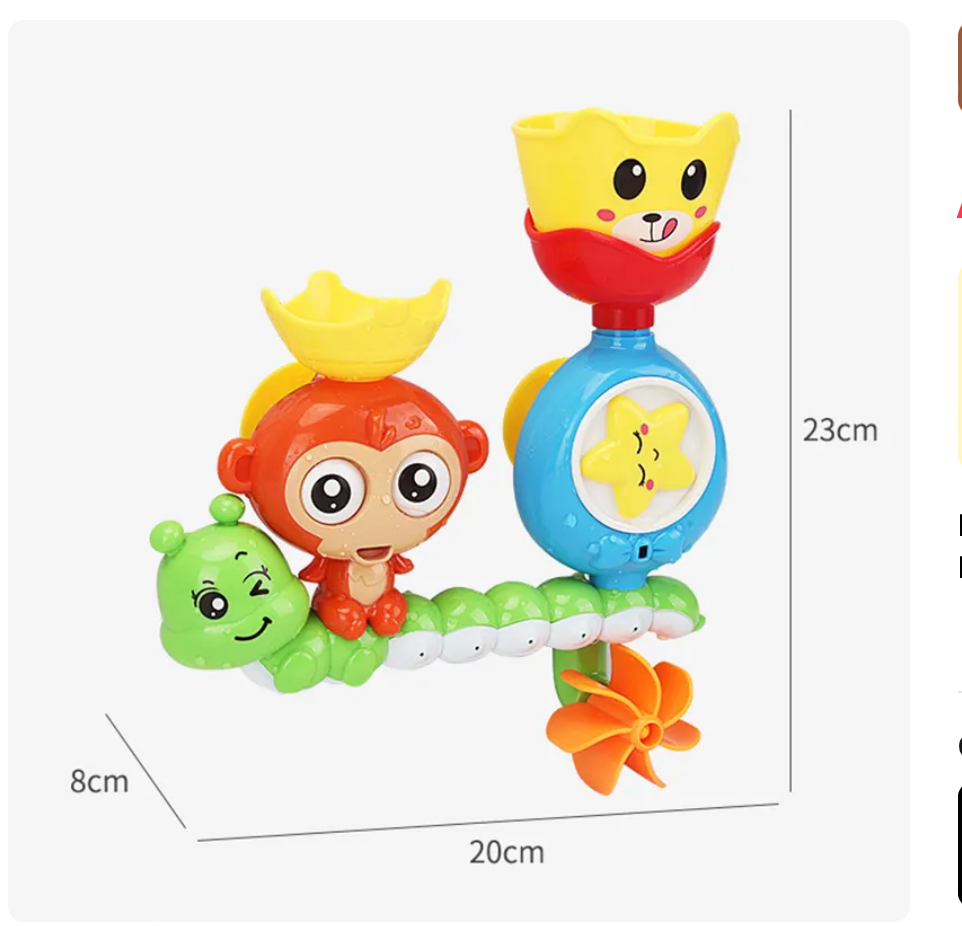Baby Bath Toy Wall Suction Cup Track Water Games Children Bathroom Monkey Caterpilla Bath Shower Toy for Kids Birthday Gifts