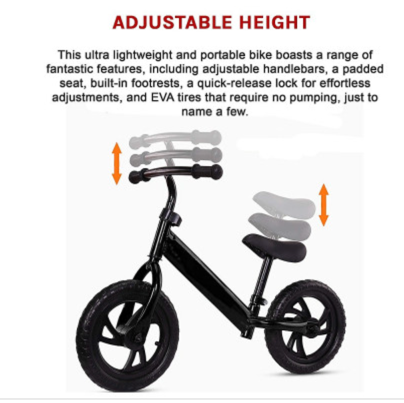 Kids Balance Bike Ride On Toys Push Bicycle Wheels