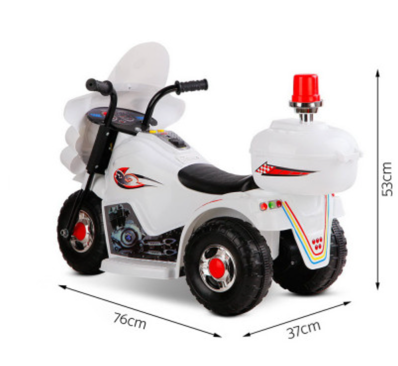 Rigo Kids Electric Ride On Police Motorcycle Motorbike 6V Battery White,black and pink