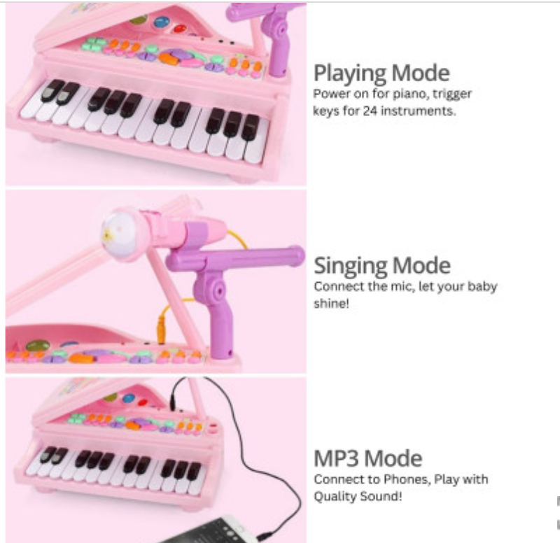 GOMINIMO Kids Piano Keyboard Music Toys (Pink) GO-MAT-106-XC