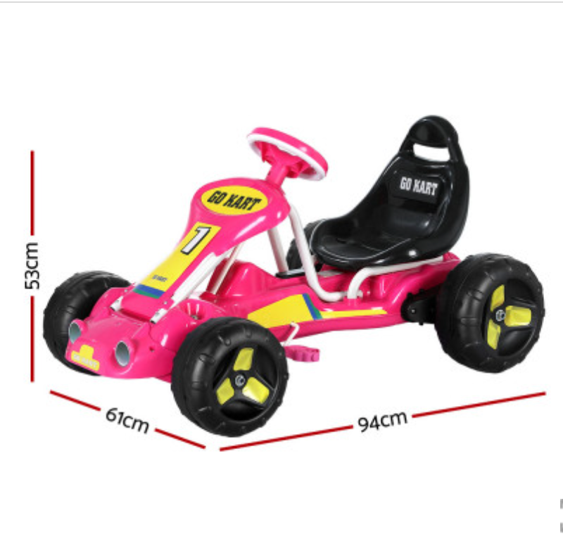 Rigo Kids Pedal Go Kart Ride On Toys Racing Car Plastic Tyre Pink