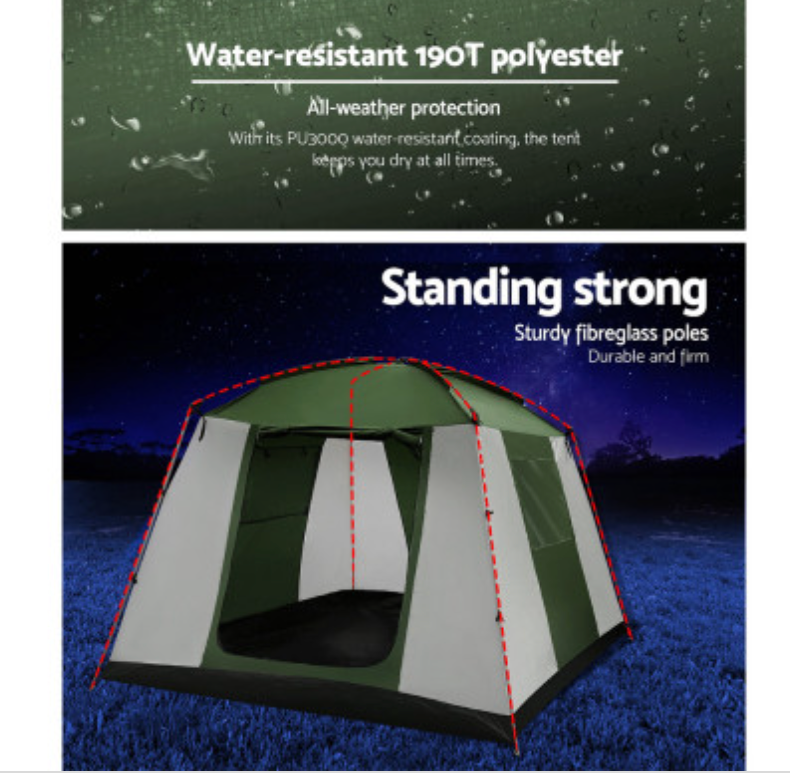 Weisshorn Camping Tent 6 Person Tents Family Hiking Dome