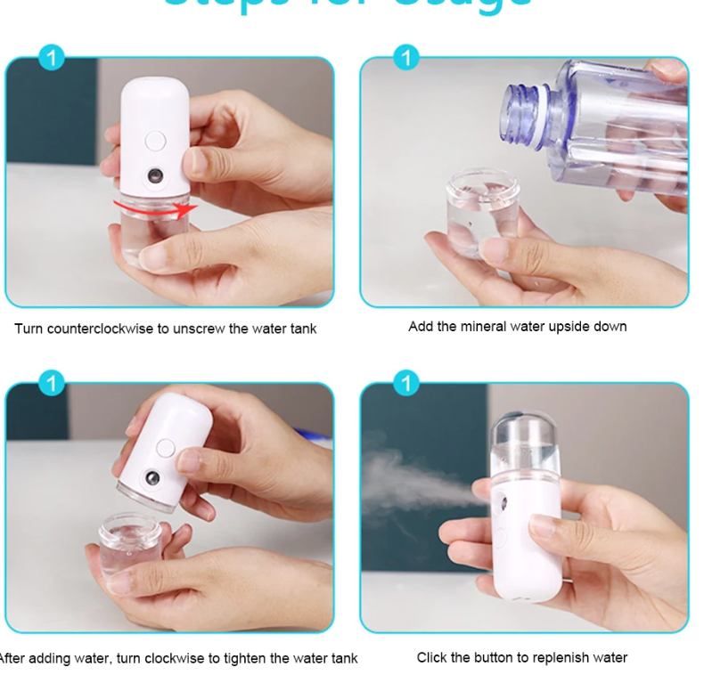 USB Mist Facial Sprayer Humidifier Rechargeable Nebulizer Face Steamer Moisturizing Beauty Instruments Face Skin Care Tools