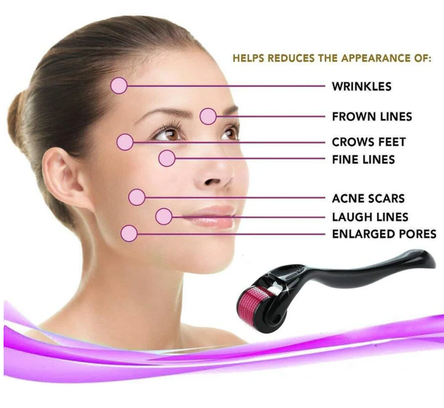 Skin Care 540 Derma Roller For Skin Beard Hair 0.2mm Needle For Facial Body And Hair Growth Face Roll Tool