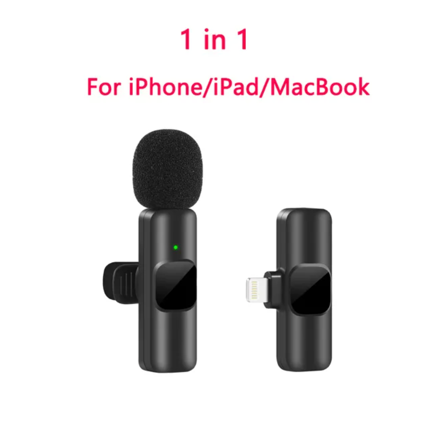 New Wireless Lavalier Microphone Portable Audio Video Recording Mini Mic for iPhone Android Live Broadcast Gaming Phone Mic
