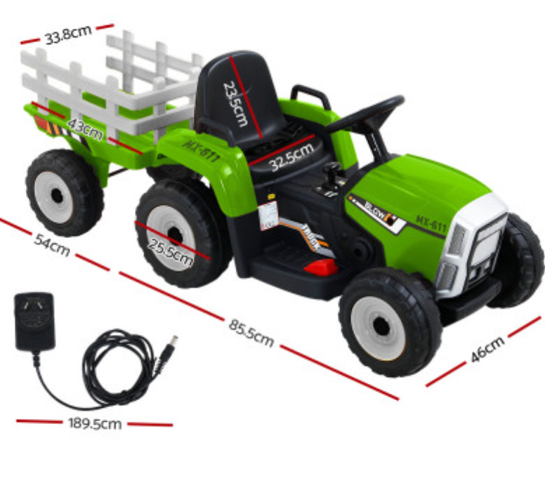 Rigo Kids Electric Ride On Car Tractor Toy Cars 12V Green