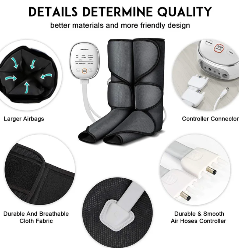 Foot Legs Air Compression Massager Calf Wraps Massage for Circulation and Relaxation Lymphatic Drainage Pants Body Shaping