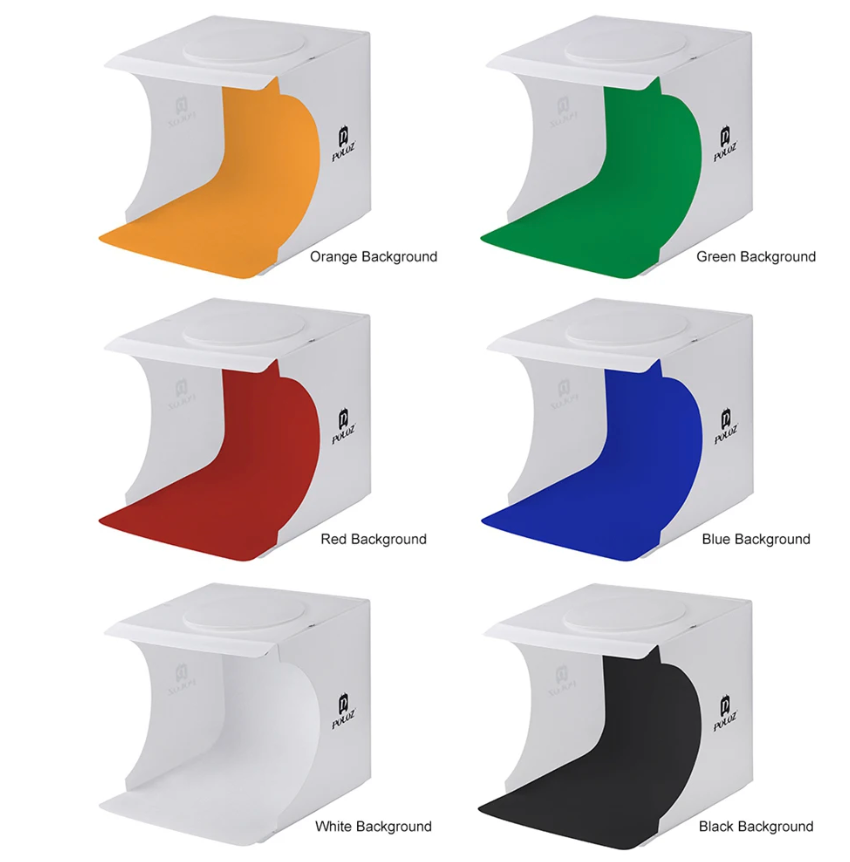 Profession Mini Folding Lightbox Photography Photo Studio Softbox 2 LED Light Soft Box Photo Background Kit for DSLR Camera
