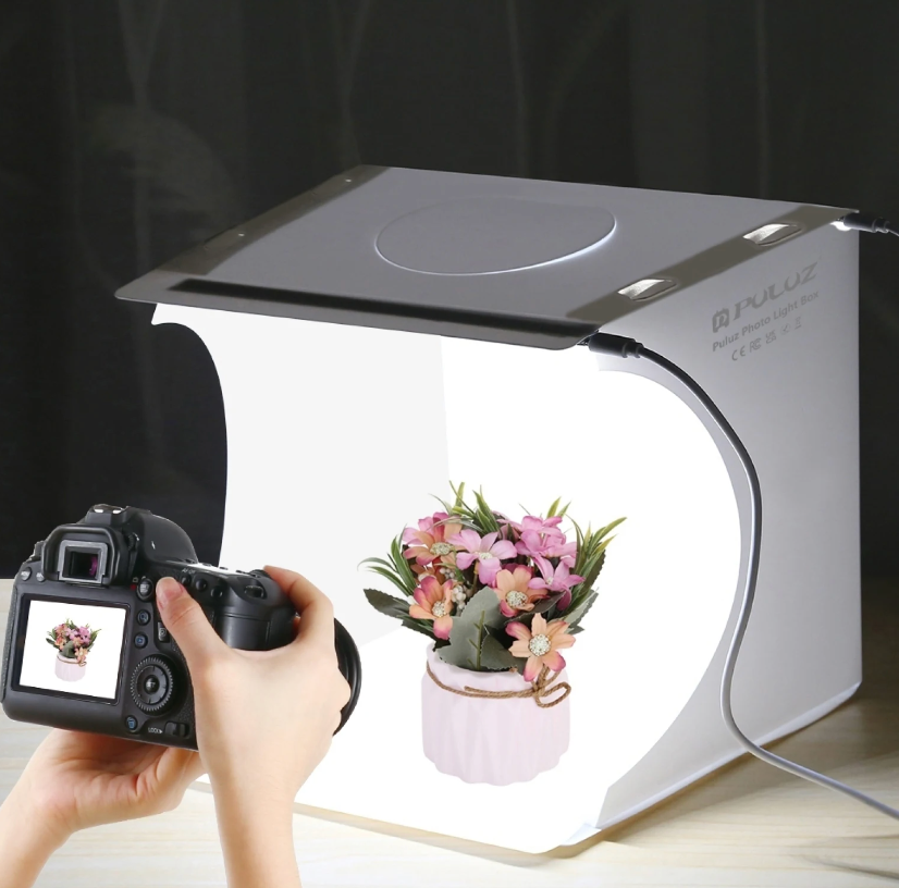 Profession Mini Folding Lightbox Photography Photo Studio Softbox 2 LED Light Soft Box Photo Background Kit for DSLR Camera