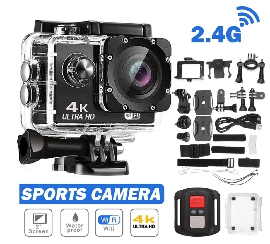 Action Camera Ultra HD 4K/30fps WiFi 2.0-inch 170D Underwater Waterproof Helmet Video Recording Cameras Sport Cam