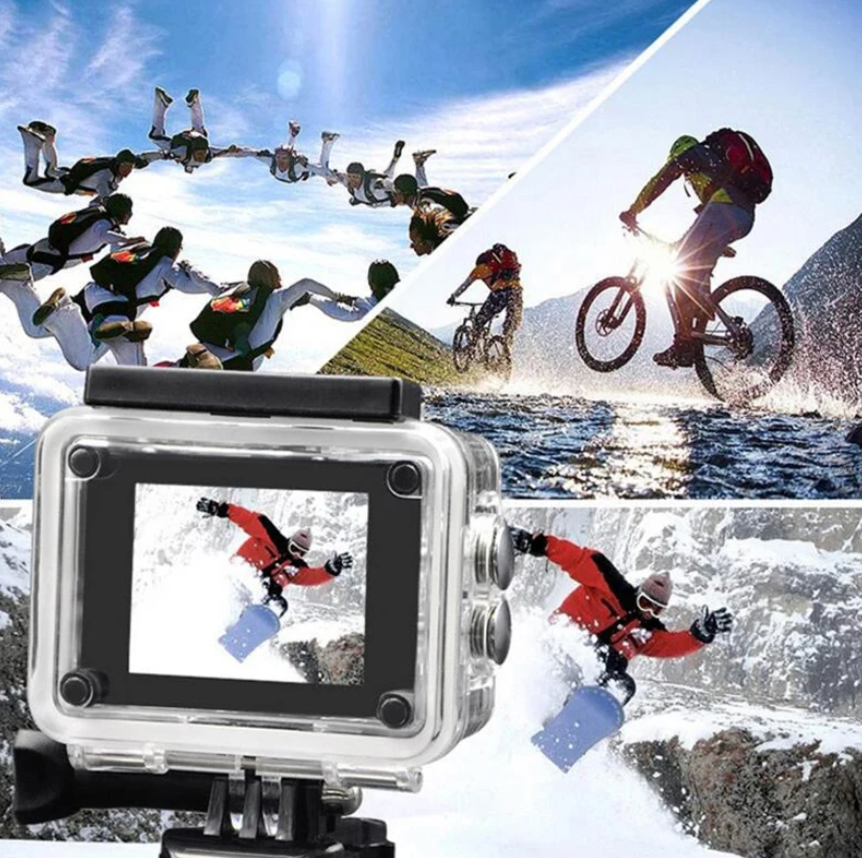 Action Camera Ultra HD 4K/30fps WiFi 2.0-inch 170D Underwater Waterproof Helmet Video Recording Cameras Sport Cam