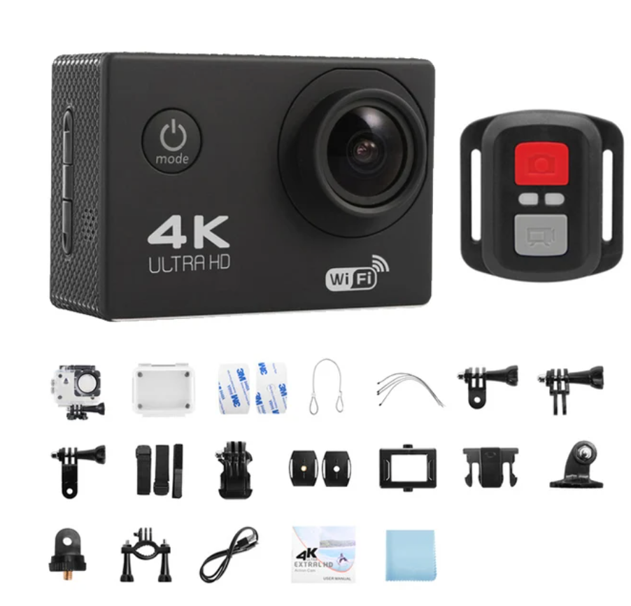 Action Camera Ultra HD 4K/30fps WiFi 2.0-inch 170D Underwater Waterproof Helmet Video Recording Cameras Sport Cam
