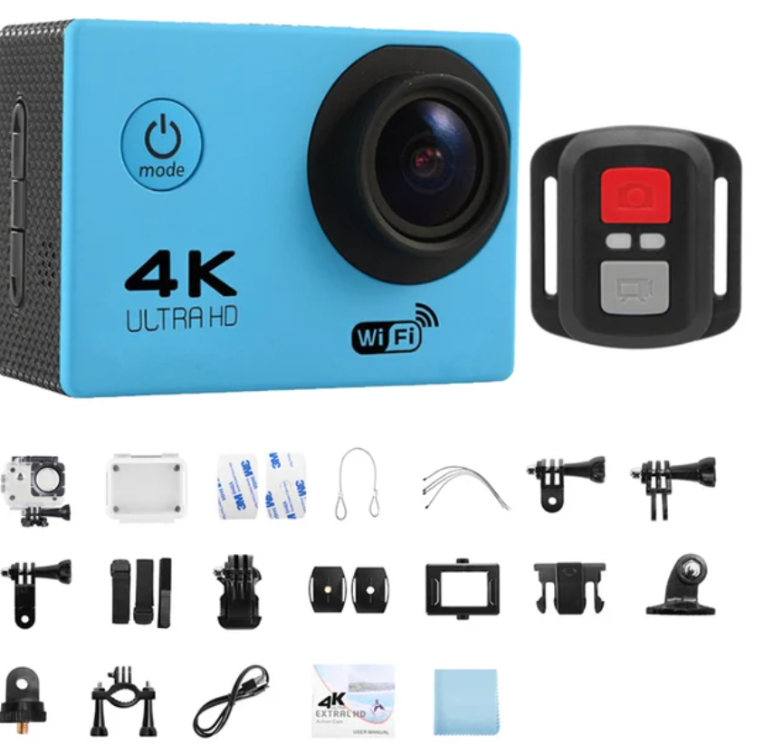 Action Camera Ultra HD 4K/30fps WiFi 2.0-inch 170D Underwater Waterproof Helmet Video Recording Cameras Sport Cam