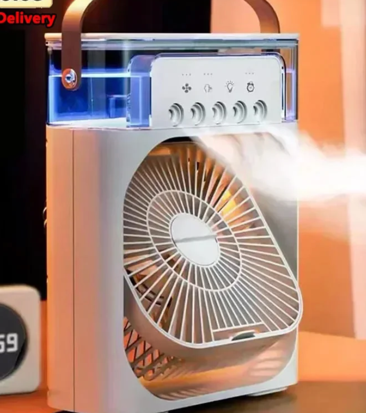3 In 1 Fan AIr Conditioner Household Small Air Cooler LED Night Light Portable Humidifier Air Adjustment Fan Office Home Fan New