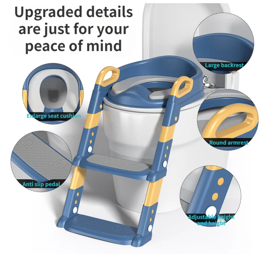 Children's Toilet Seat Stairway Baby Boys and Girls Toilet Folding Stand Step Stool Children's Step Toilet Seat Ring