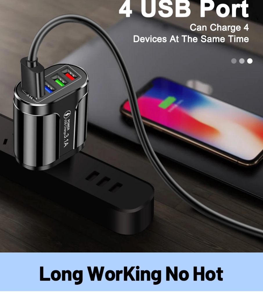 Australian USB Fast Charger AU Plug Quick Charger Mobile Phone Charger 3.1A Multiple 4 Ports USB Travel Adapter Wall Charger
