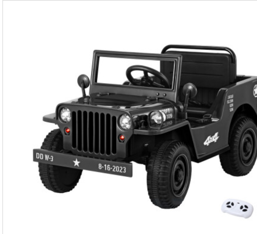 Rigo Kids Electric Ride On Car Jeep Military Off Road Toy Cars Remote 12V Olive and black