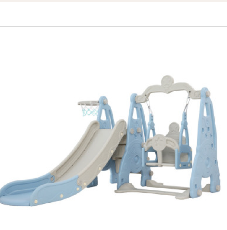 Keezi Kids Slide Swing Set Basketball Hoop Outdoor Playground Toys 170cm Blue and pink