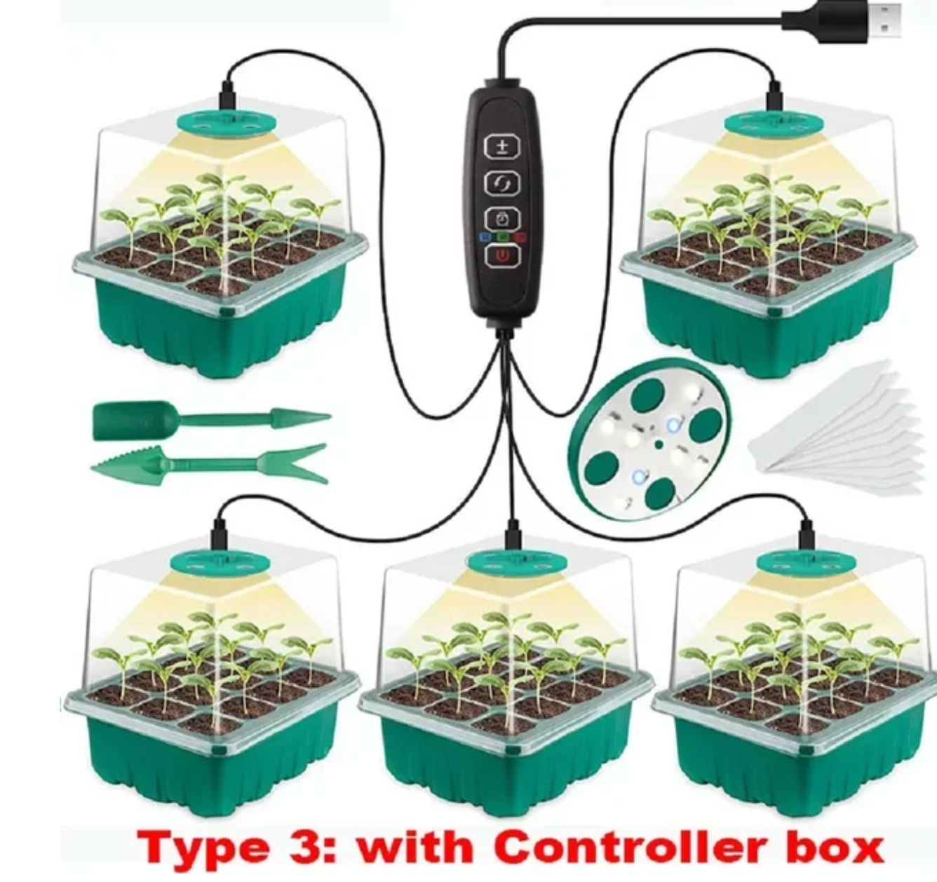 New Full Spectrum LED Growing Lamp Seed Starter Trays Greenhouse Growing Lamp for Indoor Plant Germinating Intelligent Control