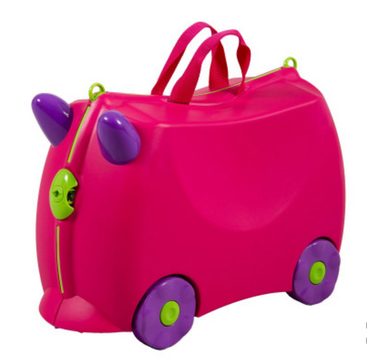 Kiddicare Bon Voyage Kids Ride On Suitcase Luggage Travel Bag Pink