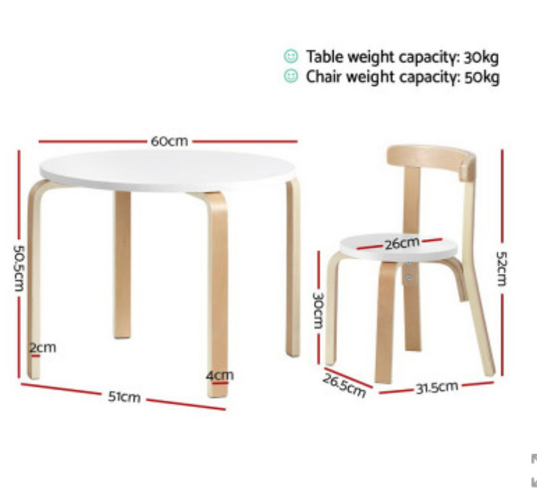 Keezi 3PCS Kids Table and Chairs Set Activity Toy Play Desk
