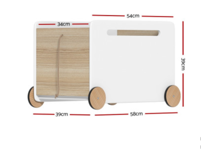 Keezi Kids Toy Box Container Children Chest Storage Clothes Organiser Wheels