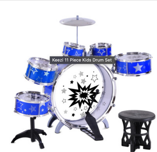 Keezi 11 Piece Kids Drum Set