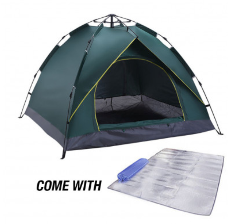 Waterproof Automatic Camping Tent 3-5 Person Come with Moisture Proof Pad(Green)