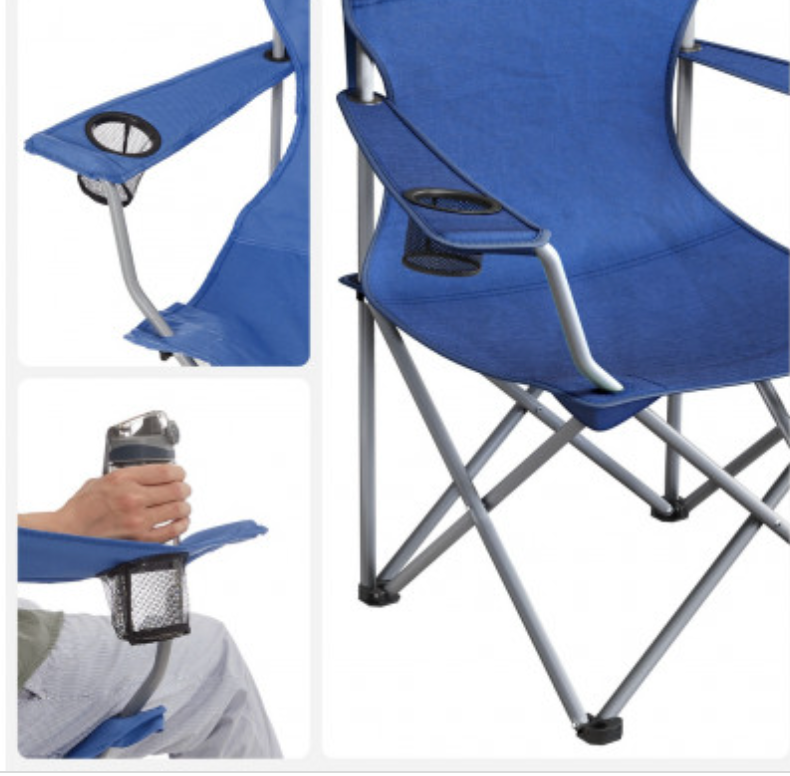 SONGMICS Set of 2 Folding Camping Outdoor Chairs Blue