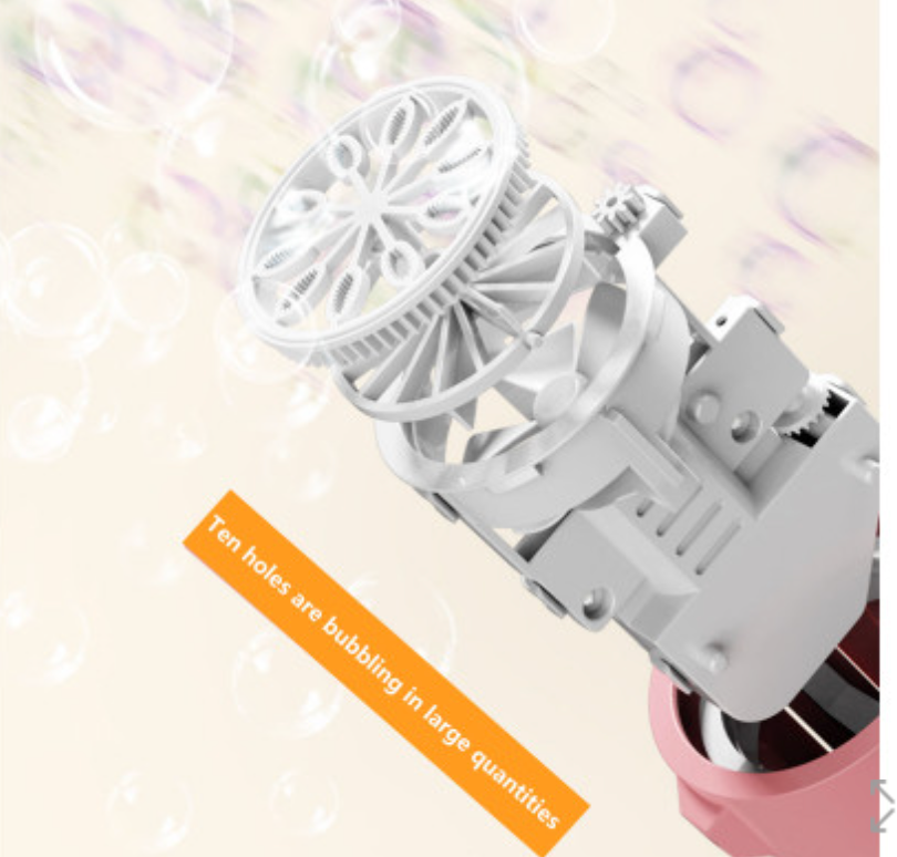Bubblerainbow Bubble Machine Fully Automatic Hand-Held Spray Gun Electric 10-Hole Toy Blue