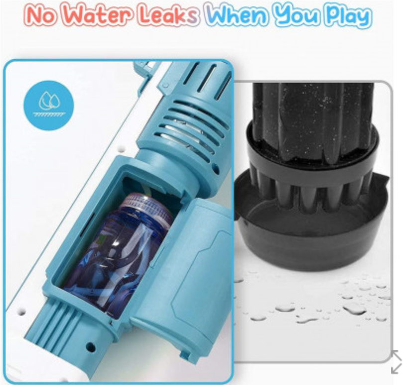 Bubblerainbow Bubble Machine Fully Automatic Hand-Held Spray Gun Electric 10-Hole Toy Blue