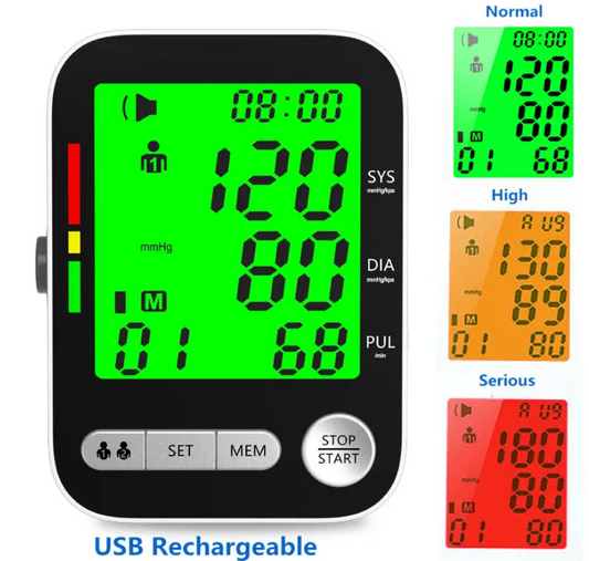 High Accurate Rechargeable Digital Sphygmomanometer Bp Monitors Electronic Tonometer Arm Cuff Blood Pressure Monitor Talking BPM