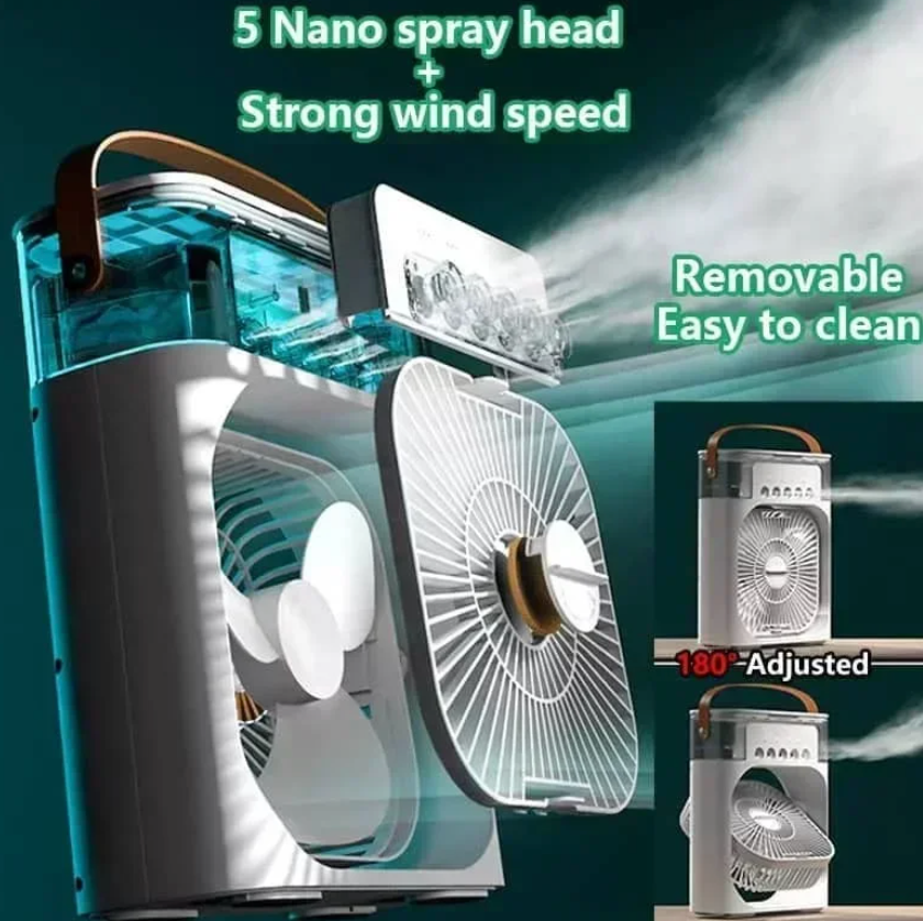3 In 1 Fan AIr Conditioner Household Small Air Cooler LED Night Light Portable Humidifier Air Adjustment Fan Office Home Fan New