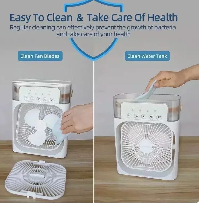 3 In 1 Fan AIr Conditioner Household Small Air Cooler LED Night Light Portable Humidifier Air Adjustment Fan Office Home Fan New